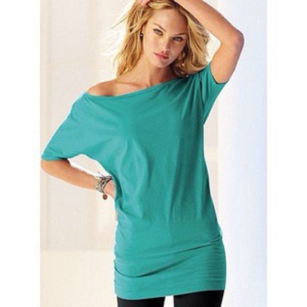 Lavender/purple - Off The shoulder tunic tee